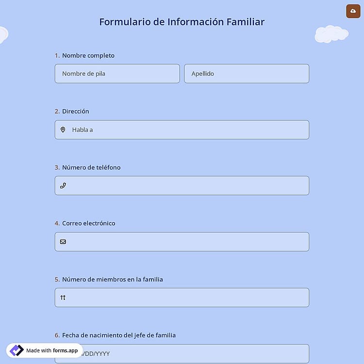 Formulario de Información Familiar