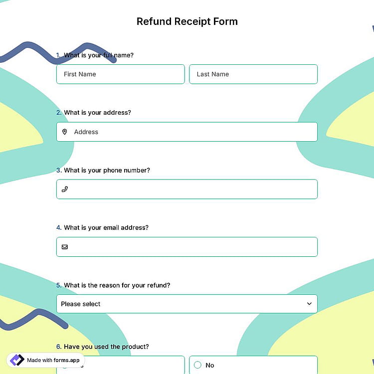 Refund Receipt Form