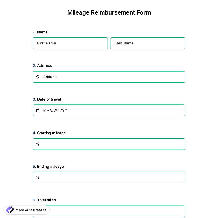 Mileage Reimbursement Form