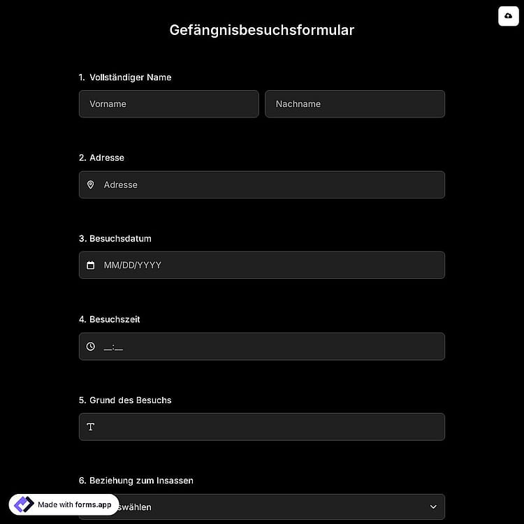 Gefängnisbesuchsformular