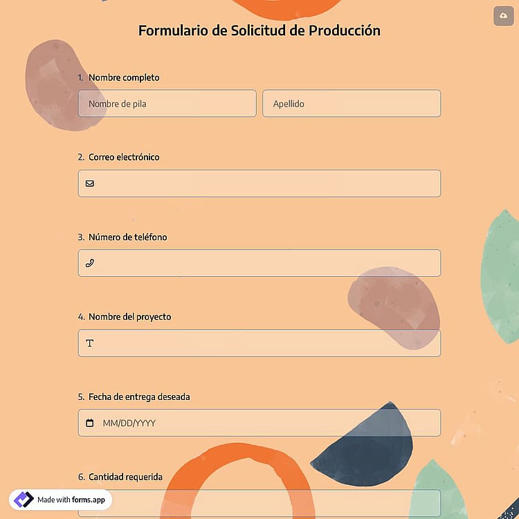 Formulario de Solicitud de Producción