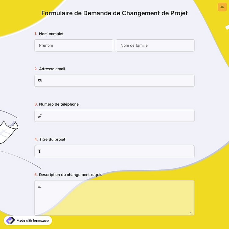 Formulaire de Demande de Changement de Projet