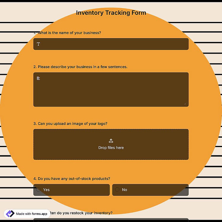 Inventory Tracking Form