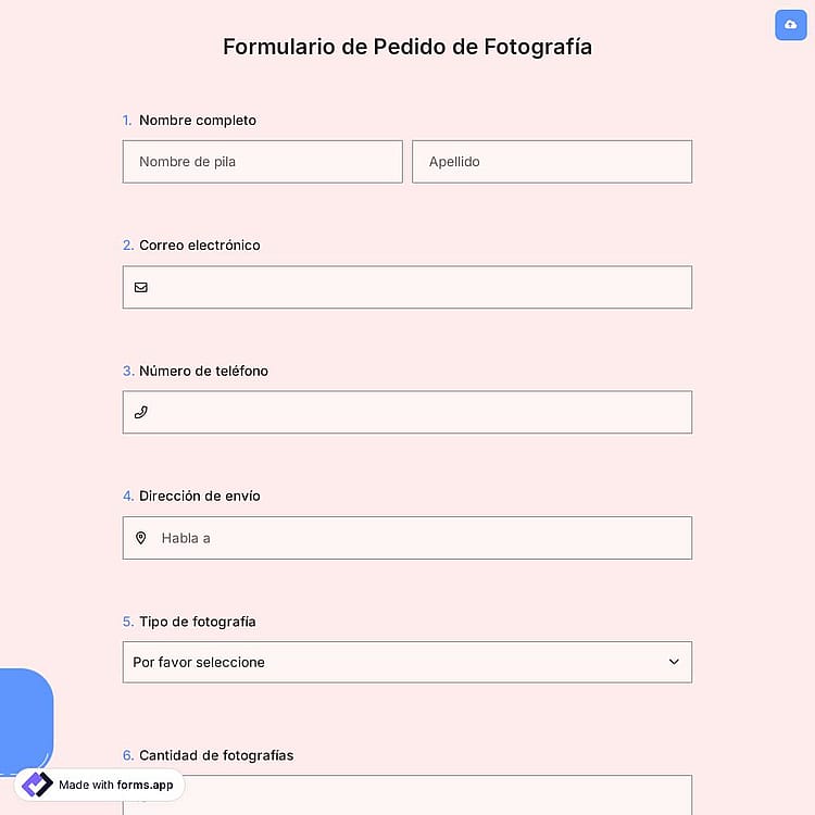 Formulario de Pedido de Fotografía