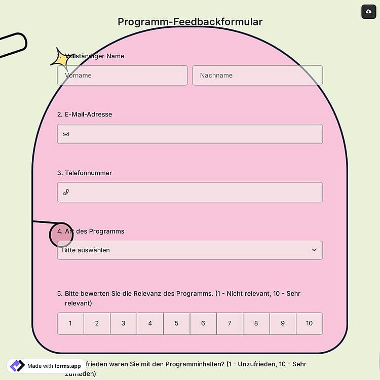 Programm-Feedbackformular