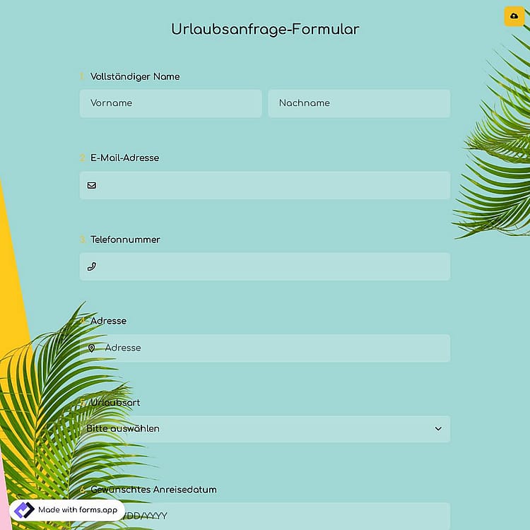 Urlaubsanfrage-Formular