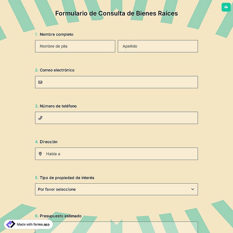 Formulario de Consulta de Bienes Raíces
