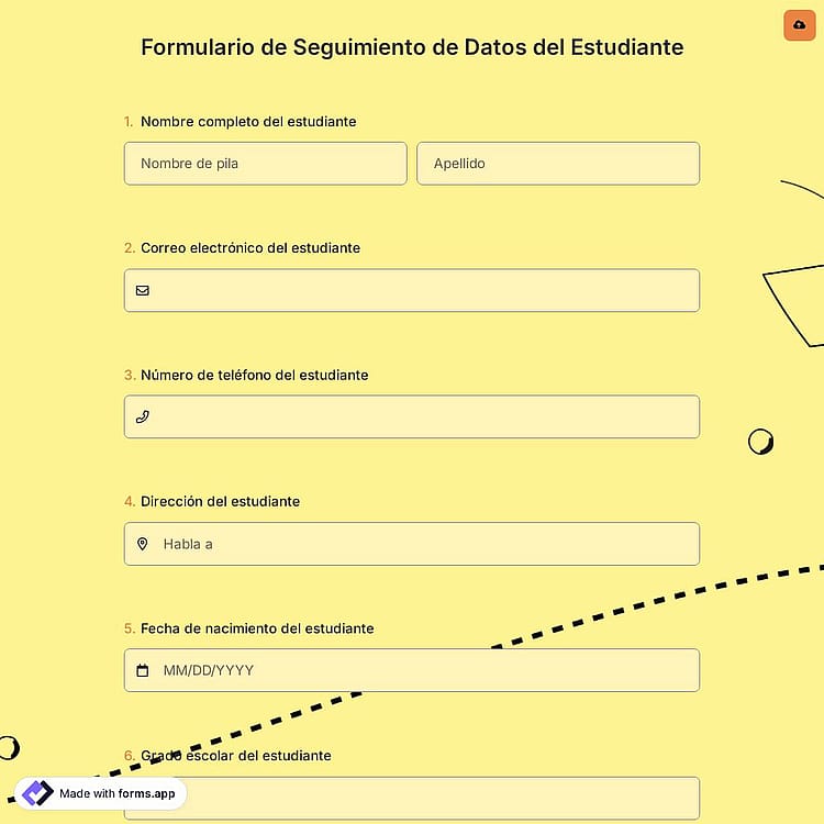 Formulario de Seguimiento de Datos del Estudiante
