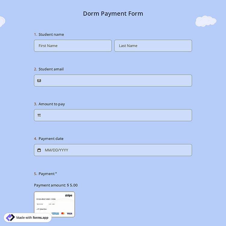 Dorm Payment Form