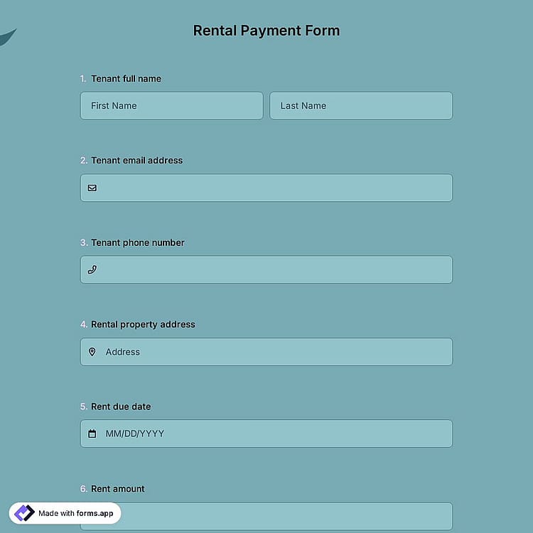 Rental Payment Form