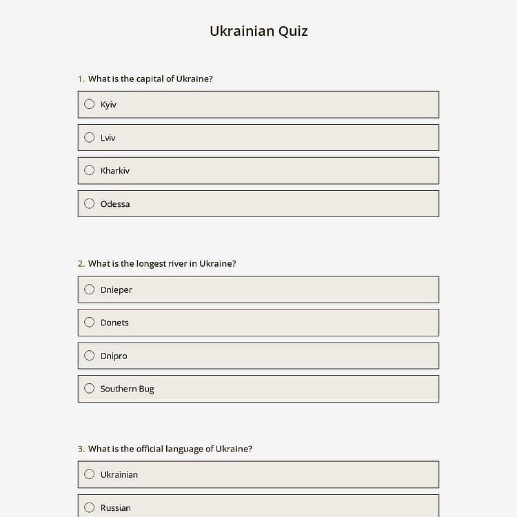 Ukrainian Quiz