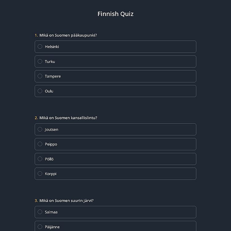 Finnish Quiz