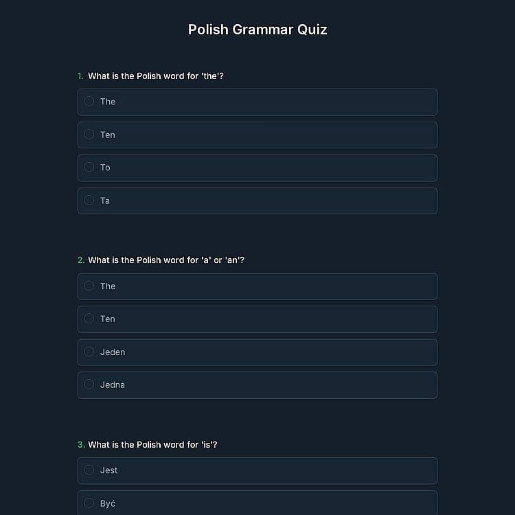 Polish Grammar Quiz