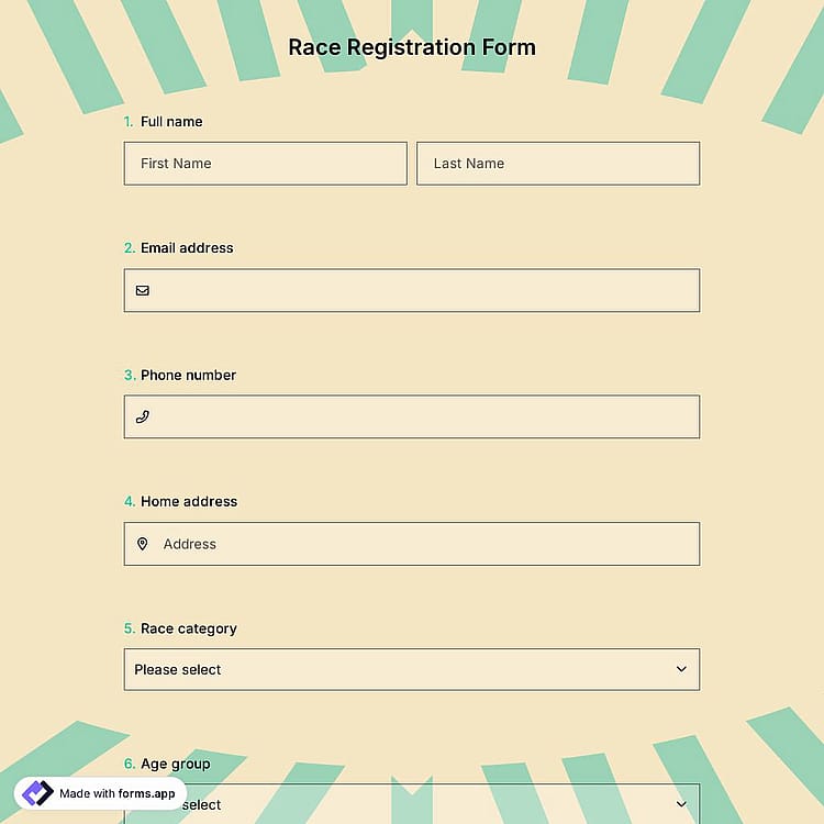 Race Registration Form
