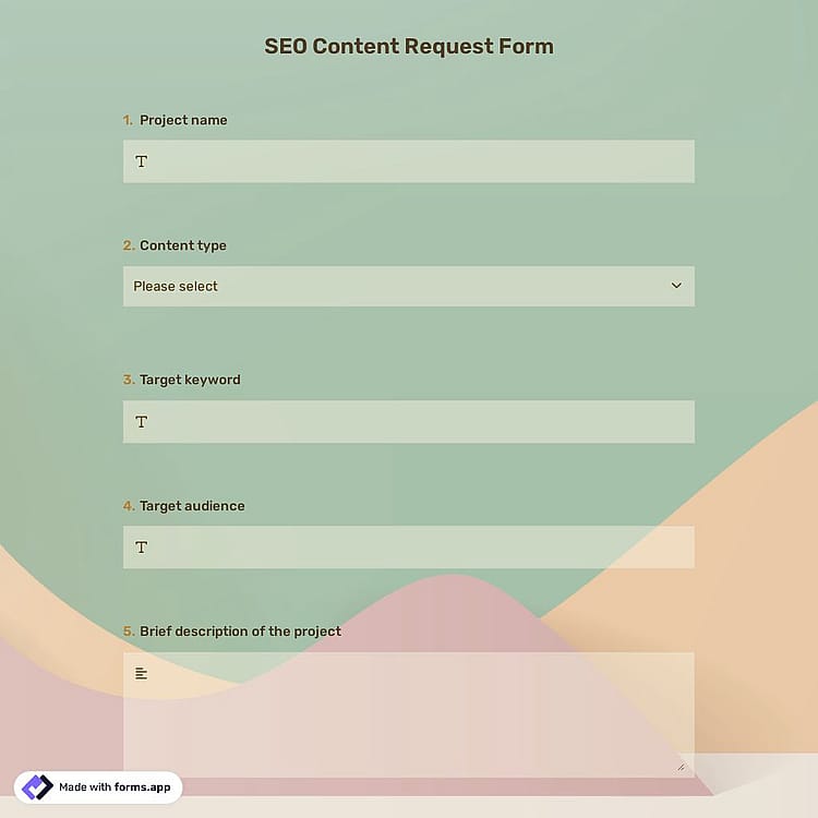 SEO Content Request Form