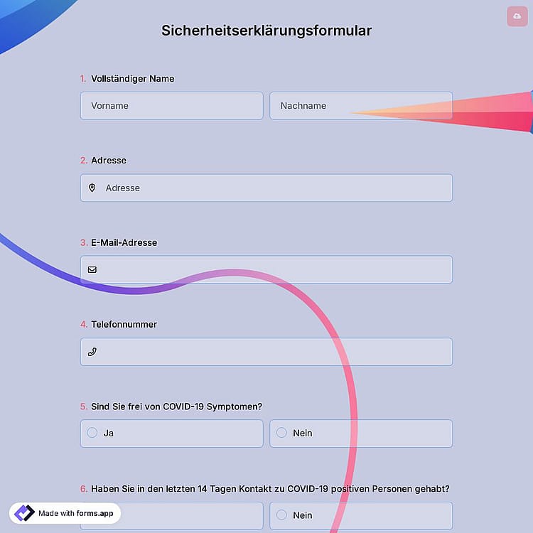 Sicherheitserklärungsformular