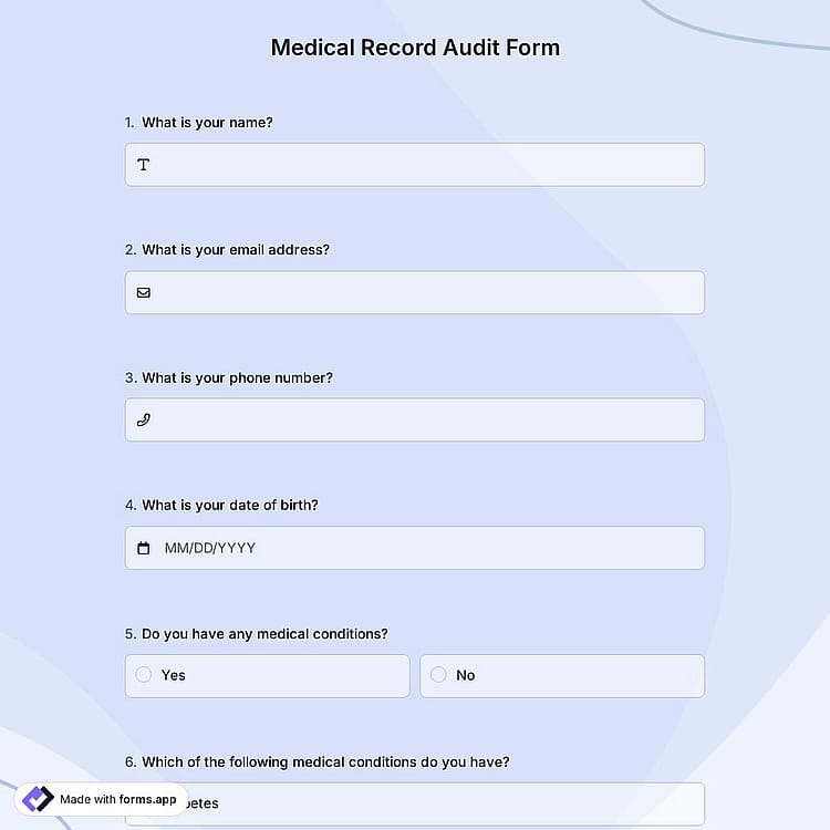 Medical Record Audit Form