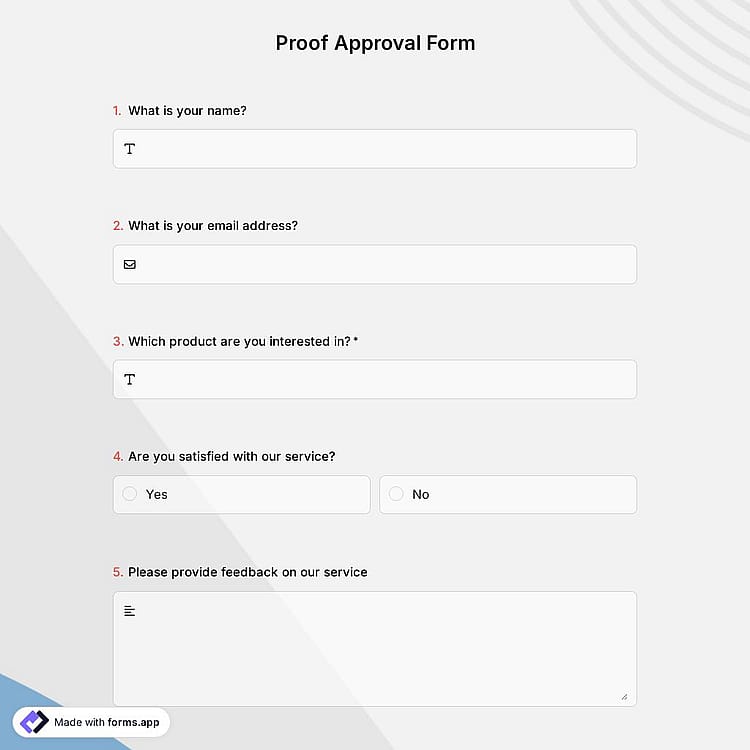 Proof Approval Form