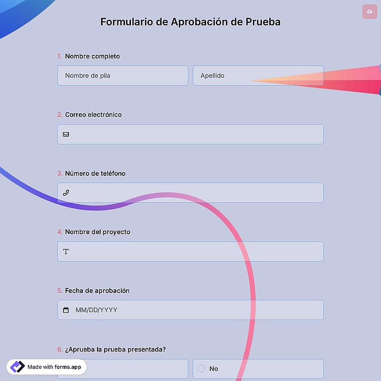 Formulario de Aprobación de Prueba