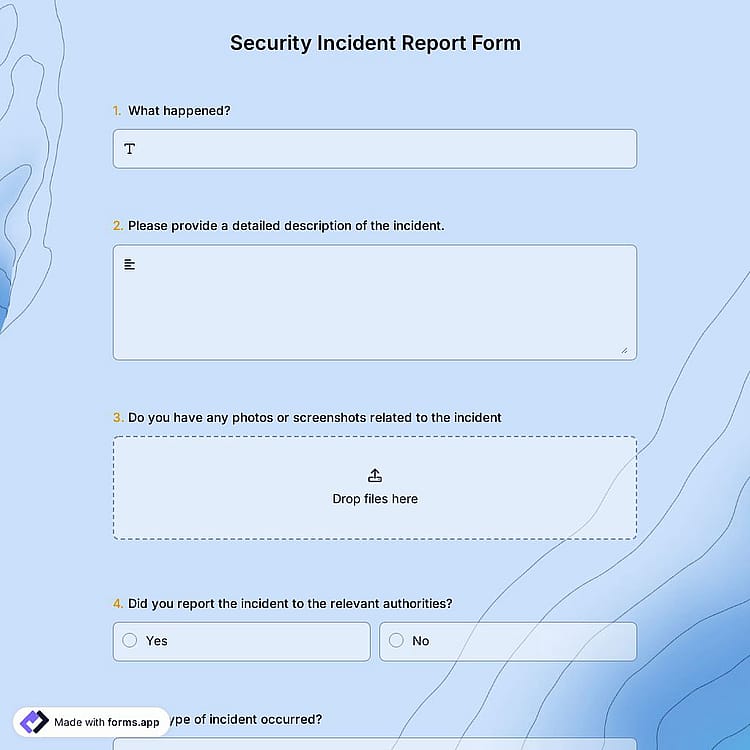 Security Incident Report Form