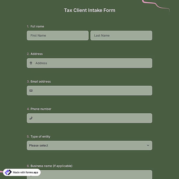 Tax Client Intake Form