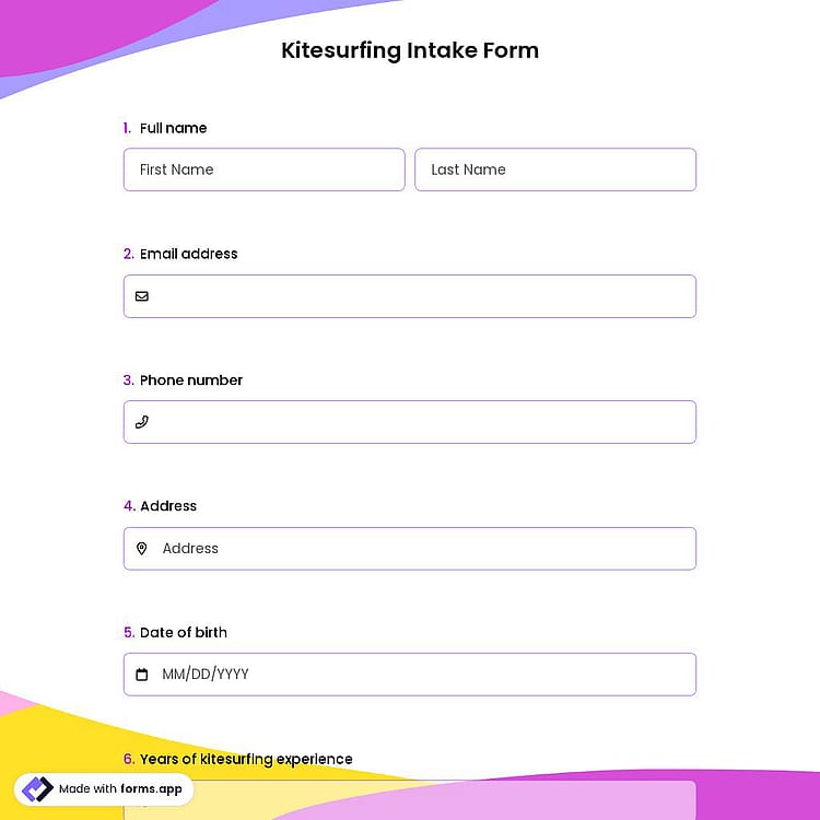 Kitesurfing Intake Form