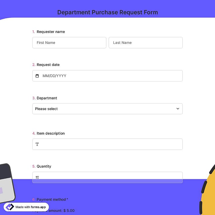 Department Purchase Request Form