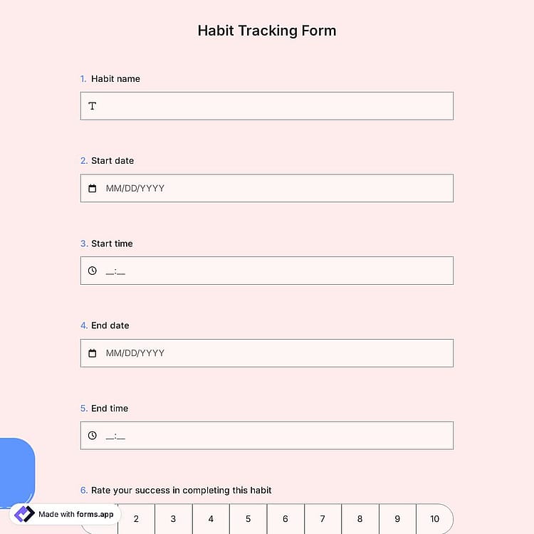 Habit Tracking Form