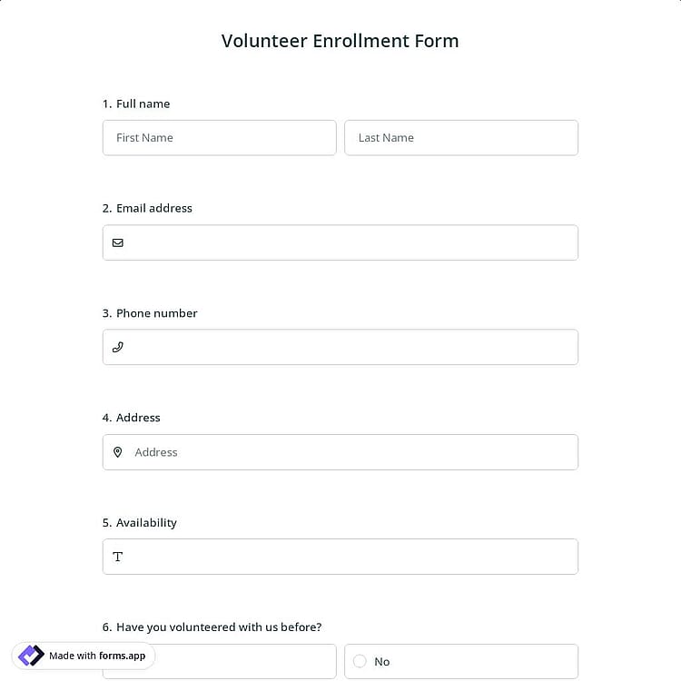 Volunteer Enrollment Form