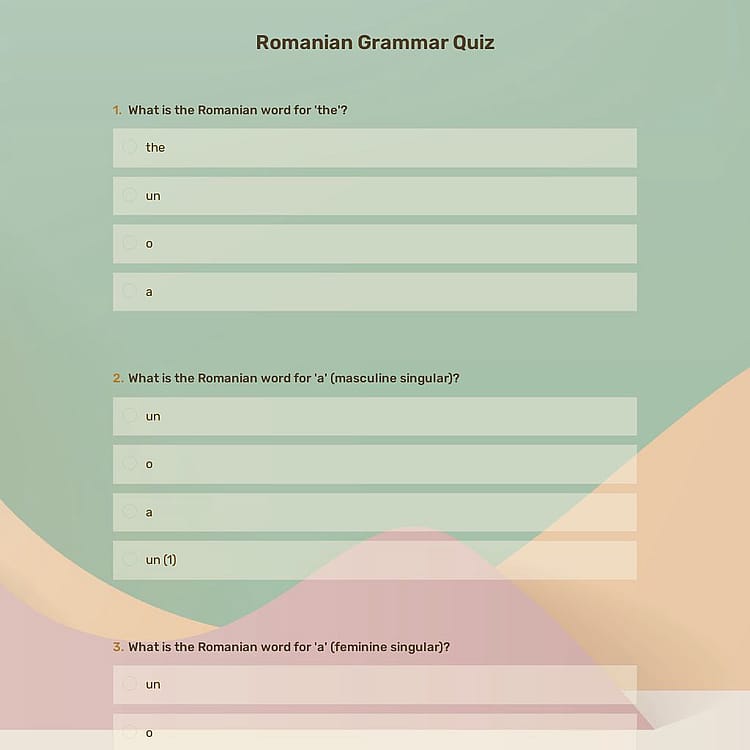 Romanian Grammar Quiz