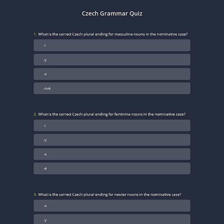 Czech Grammar Quiz