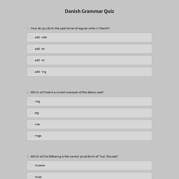 Danish Grammar Quiz