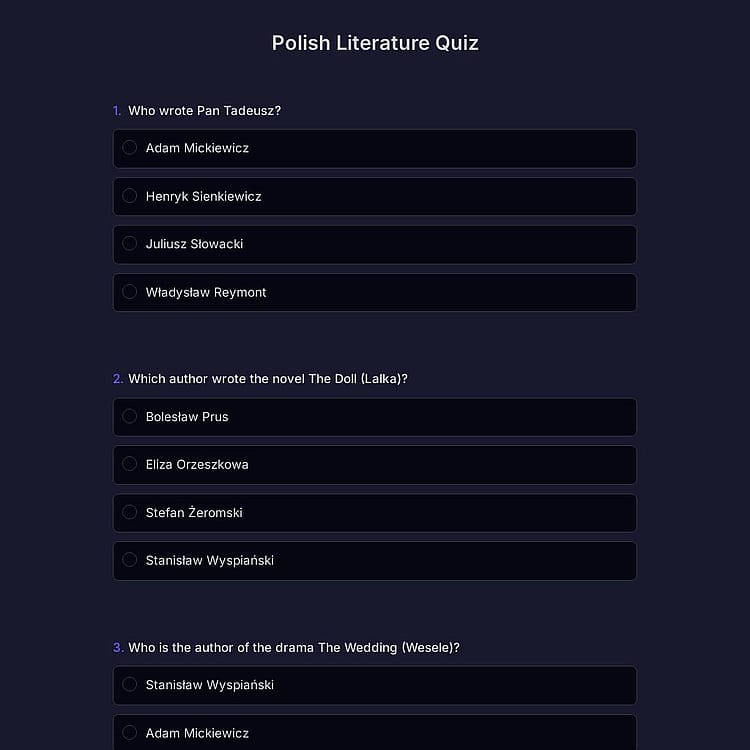 Polish Literature Quiz