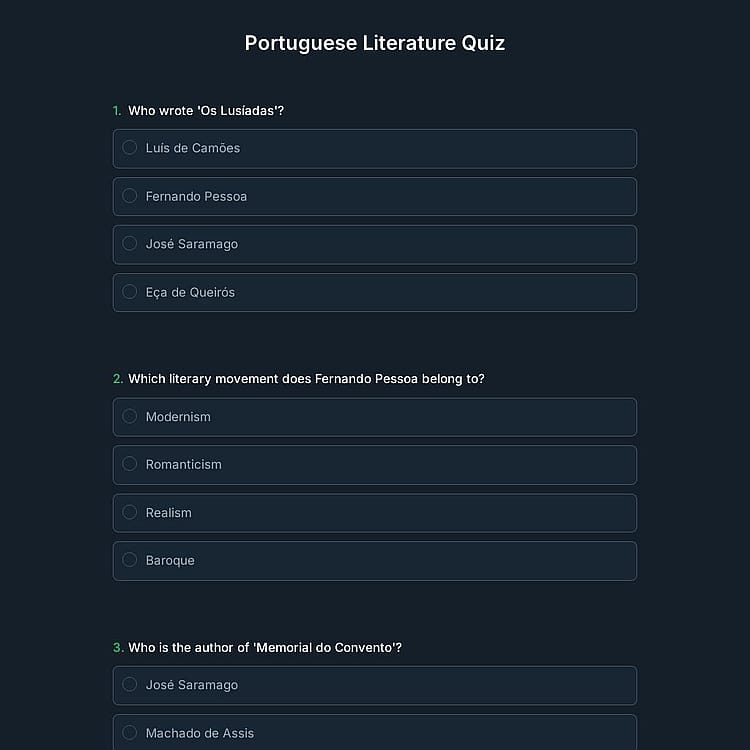 Portuguese Literature Quiz