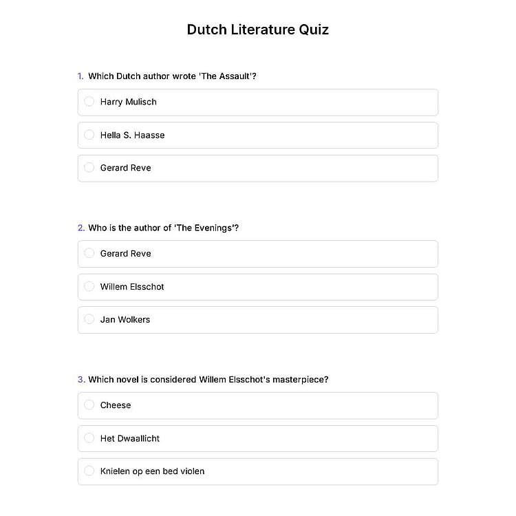 Dutch Literature Quiz
