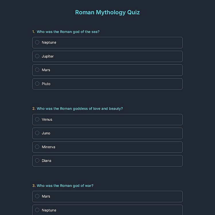 Roman Mythology Quiz