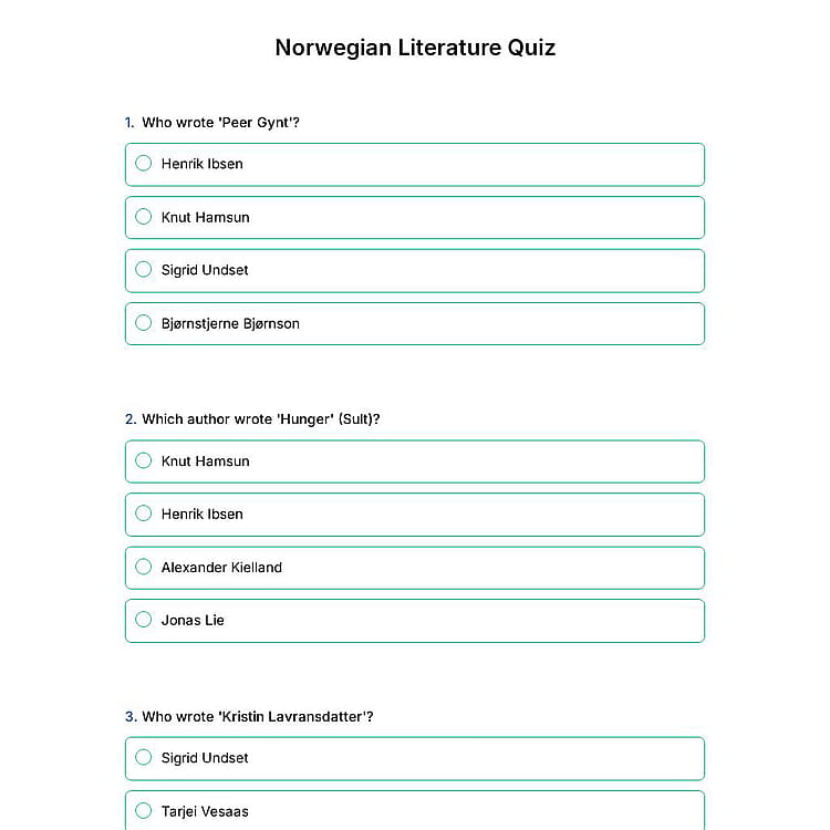 Norwegian Literature Quiz
