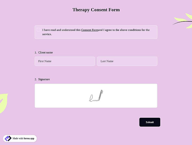 Therapy Consent Form