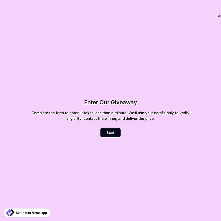 Giveaway Entry Form