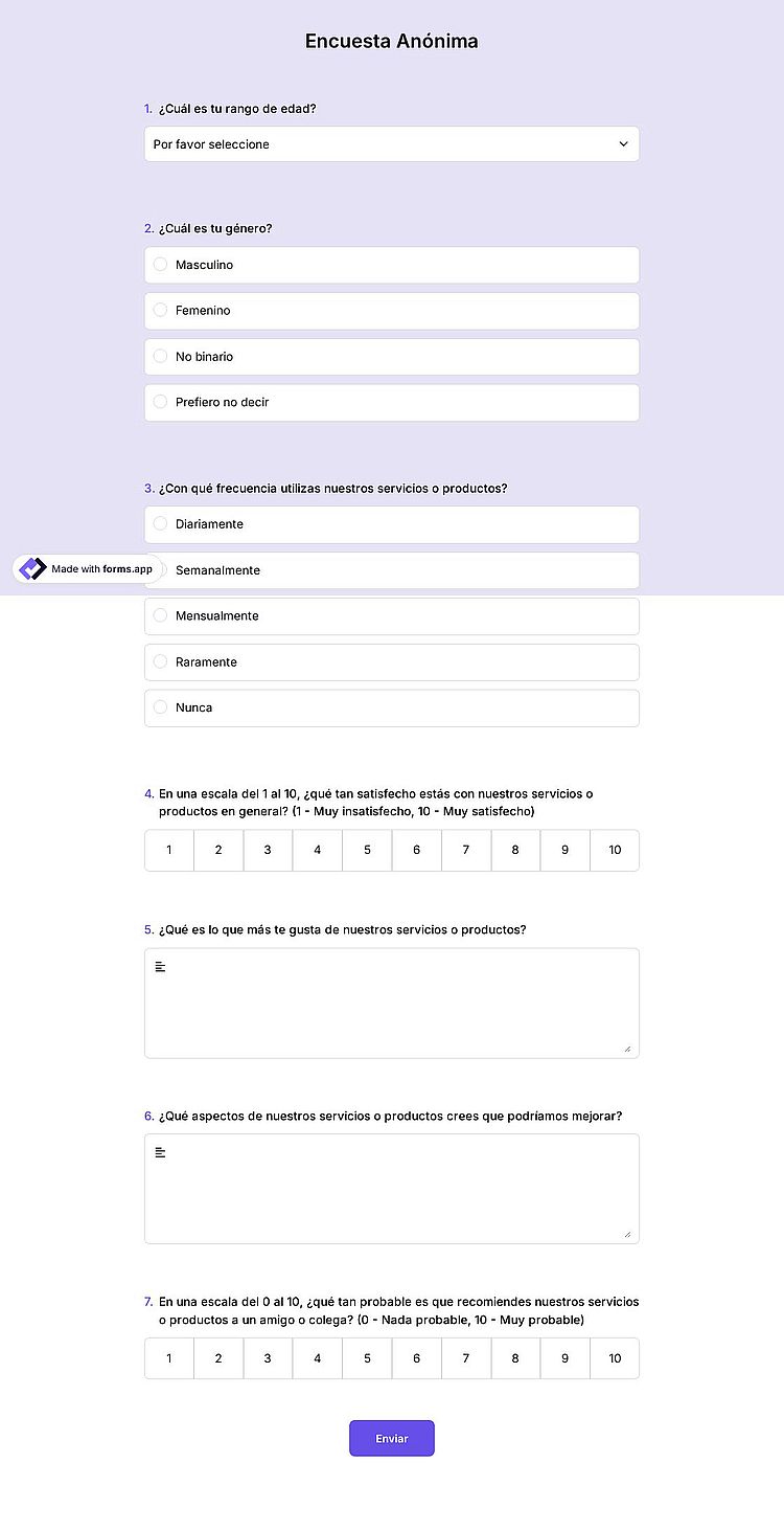 Encuesta anónima