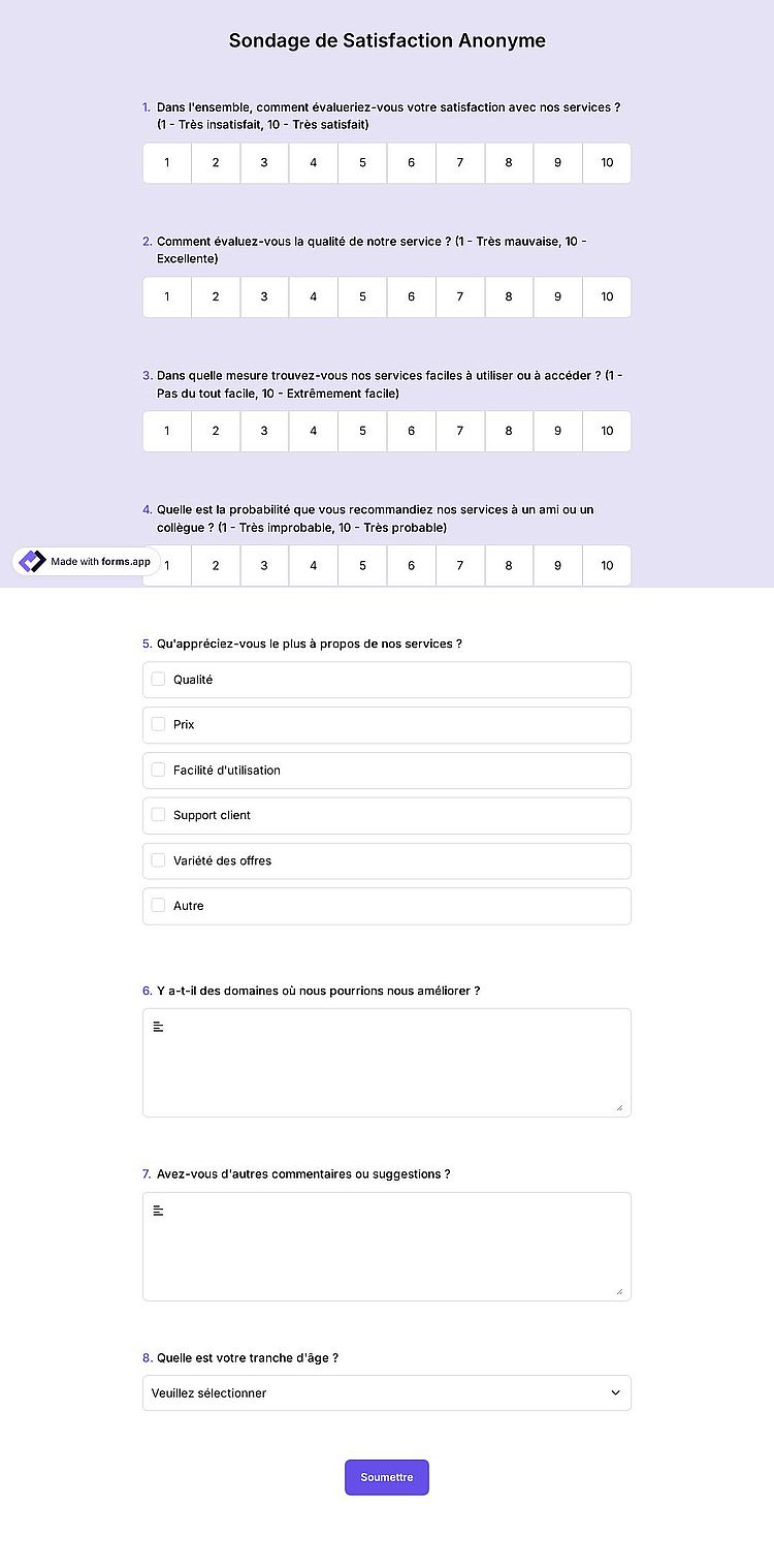 Sondage anonyme