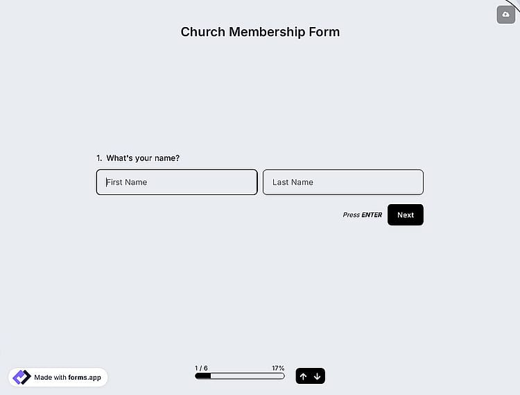 Church Membership Form Template