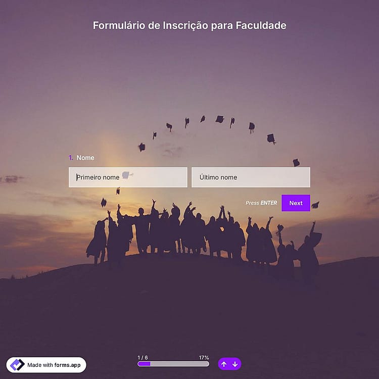 Modelo de Formulário de Inscrição para Faculdade
