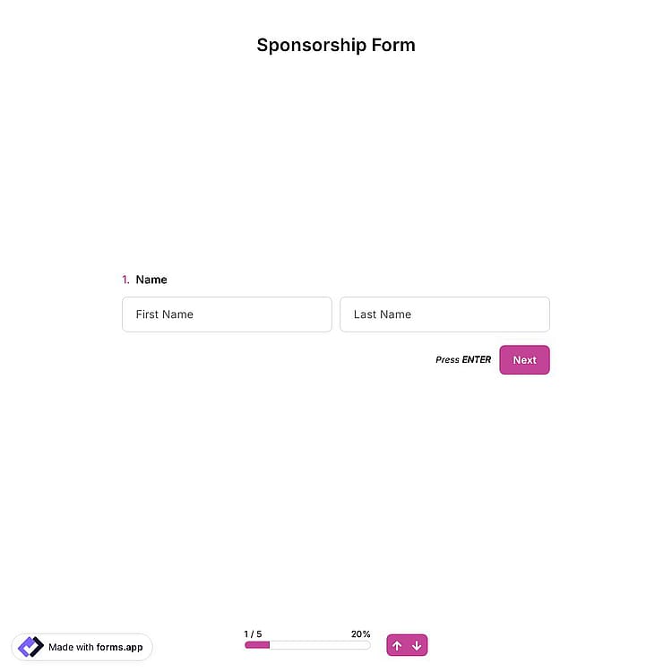 Sponsorship Form Template
