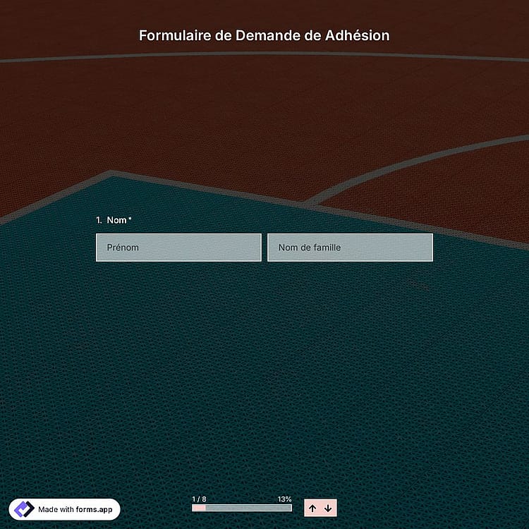 Modèle de formulaire de demande d'adhésion