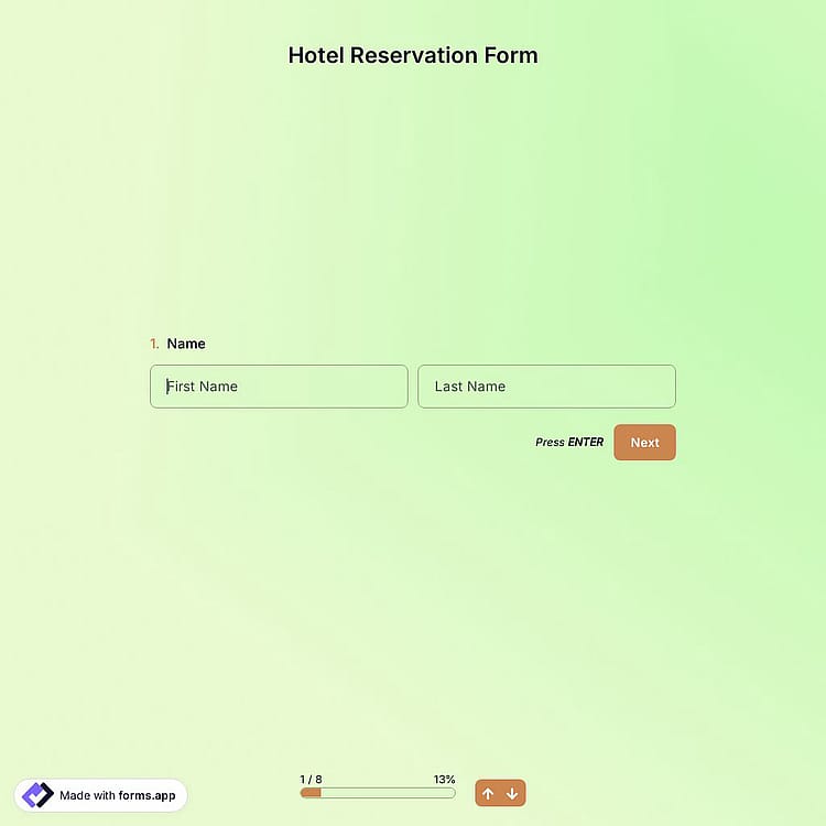Modèle de Formulaire de Contact D'hôtel