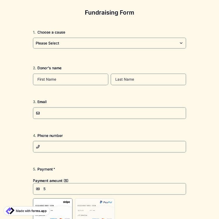 Fundraising Form Template
