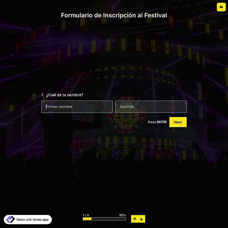 Plantilla de Formulario de Inscripción al Festival