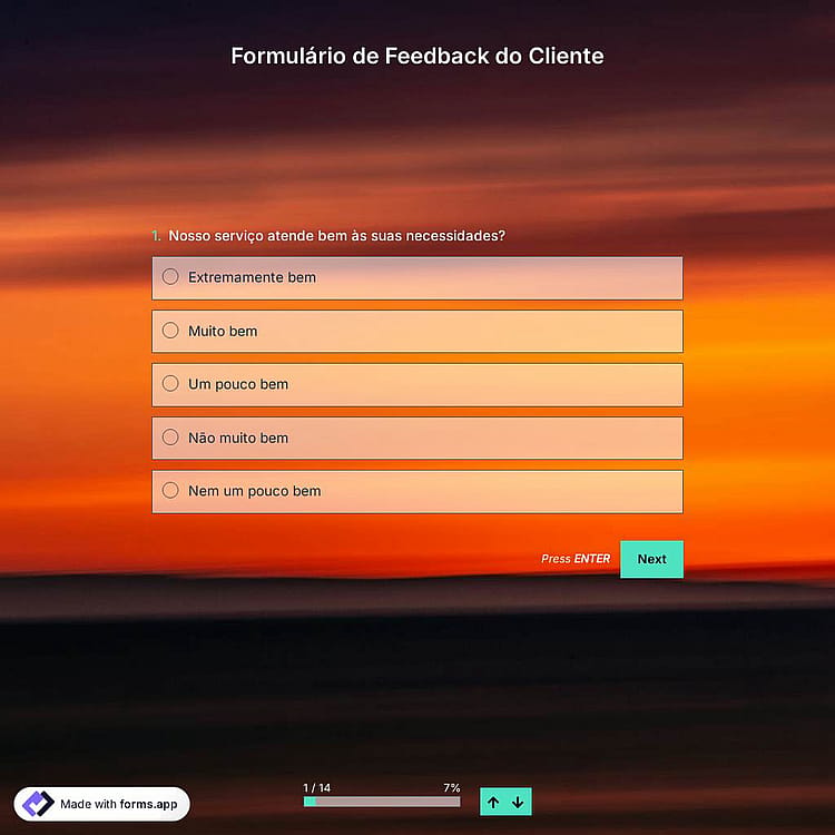 Modelo de Formulário de Feedback de Cliente