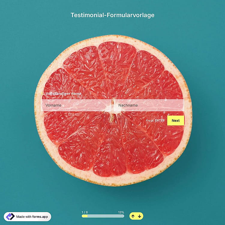 Vorlage für Testimonial-Formular